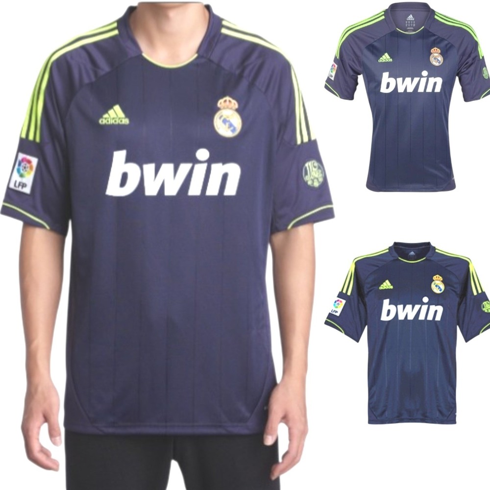 Adidas Real Madrid 2012-13 Away Jersey 110 Años Patch Navy Soccer Shirt L